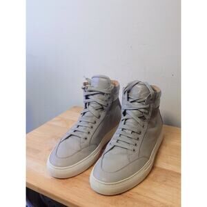 Men’s Light Gray Leather High-Top Sneakers | Koio Primo Lace-Up EU 42/ US 9M